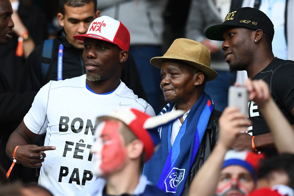  Pogba drew on the inspiration gained from father Fassou Antoine, centre, who passed away two years ago