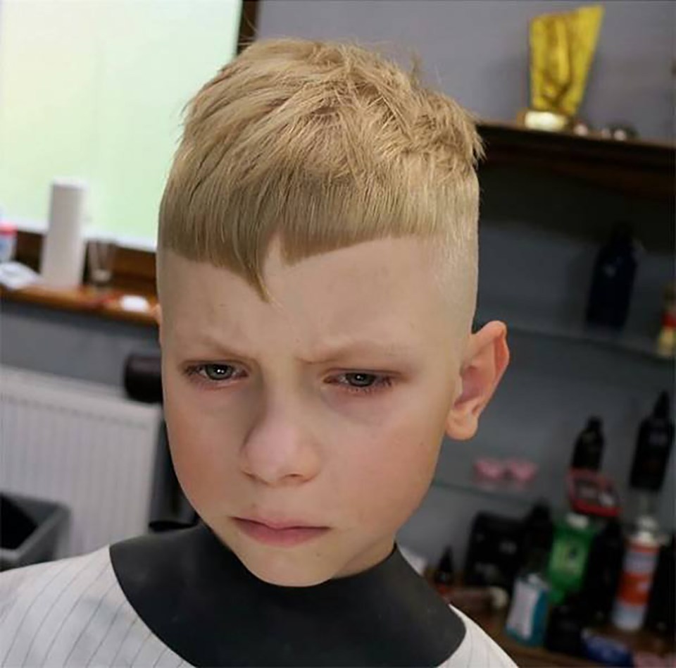  This asymmetrical cut has this young boy with second thoughts