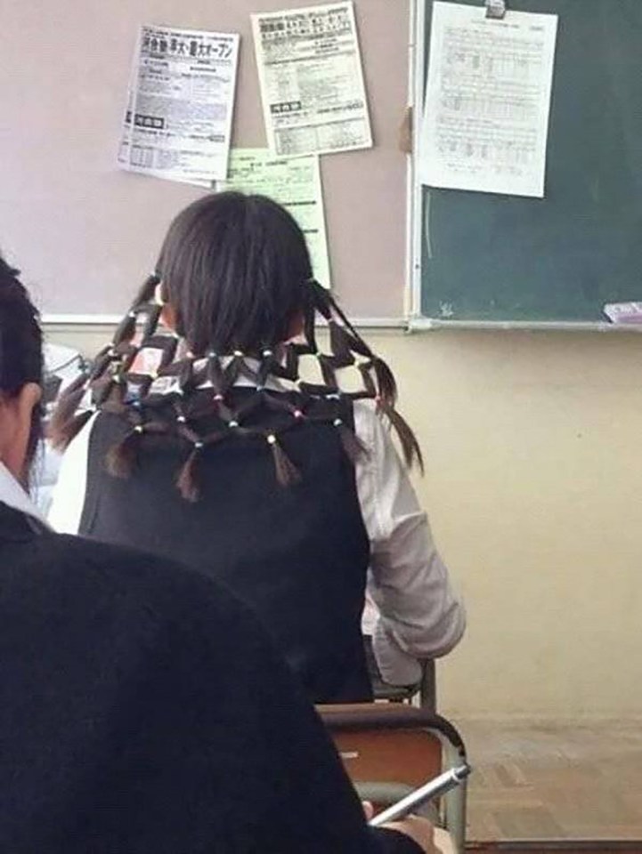  This intricate hairstyle could prove useful for carrying a few school books