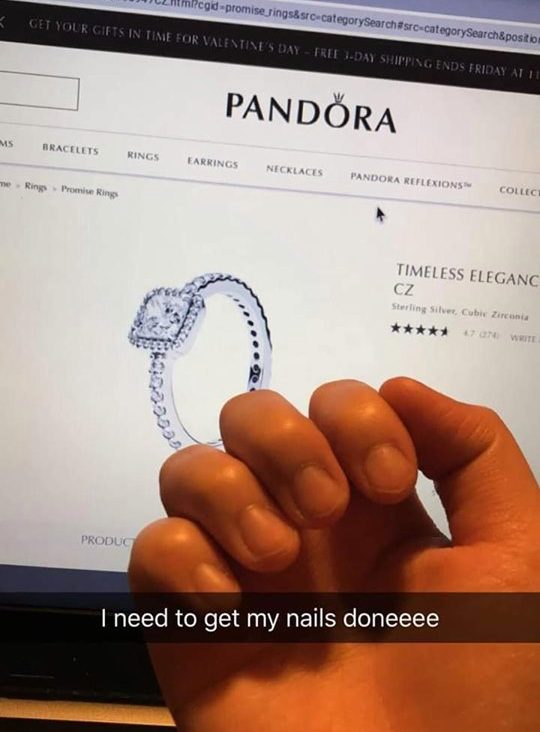  She gave her boyfriend a few options to choose from