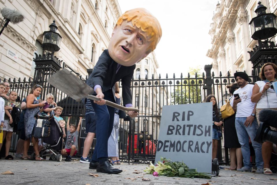  Anti-Brexit protesters were seen in Westminster today