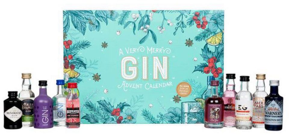  The advent calendar includes 24 bottles with 5cl of gin