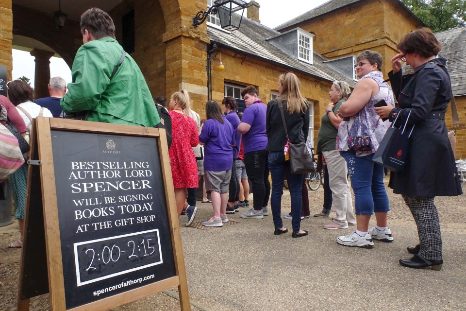 The signing slots are advertised on a board at the Northamptonshire estate on visiting days over summer