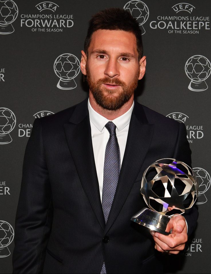  Barcelona legend Lionel Messi was named Uefa forward of the year, albeit after a modest 12 months by his standards