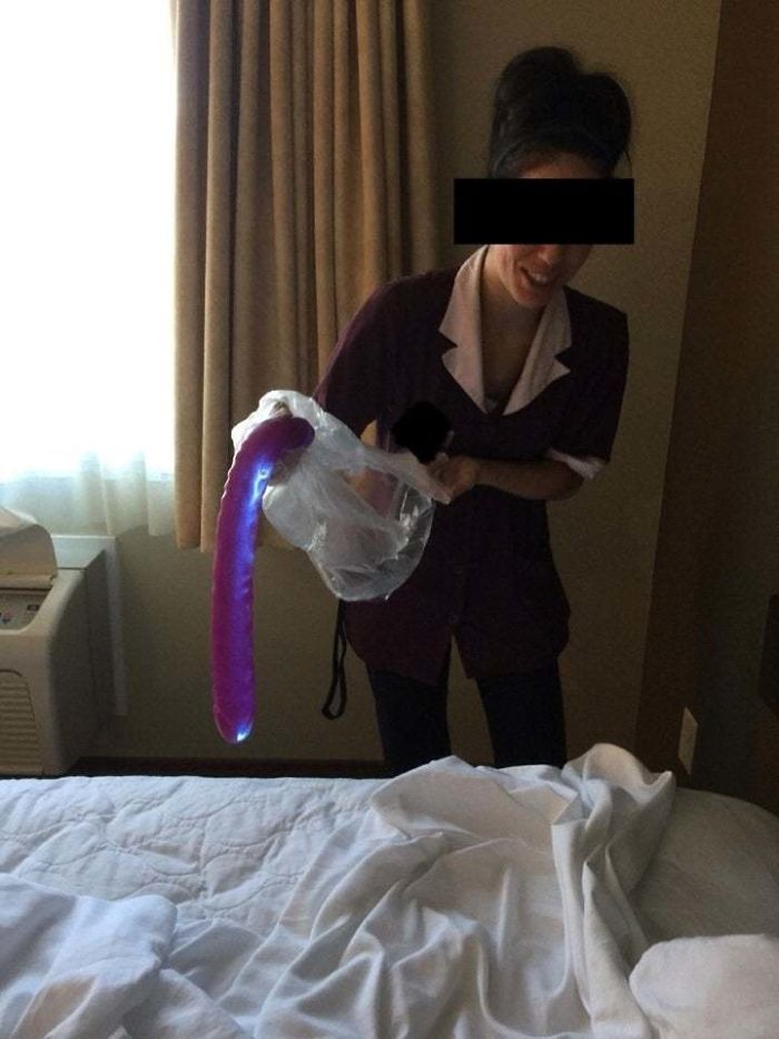  One hotel worker, believed to be from the US, couldn't believe what she discovered beneath the sheets of one bed