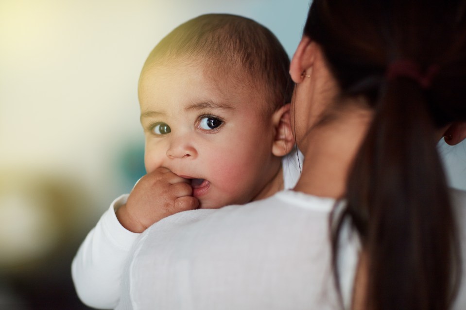  The mum explained her baby had been sick on her cousin's blouse