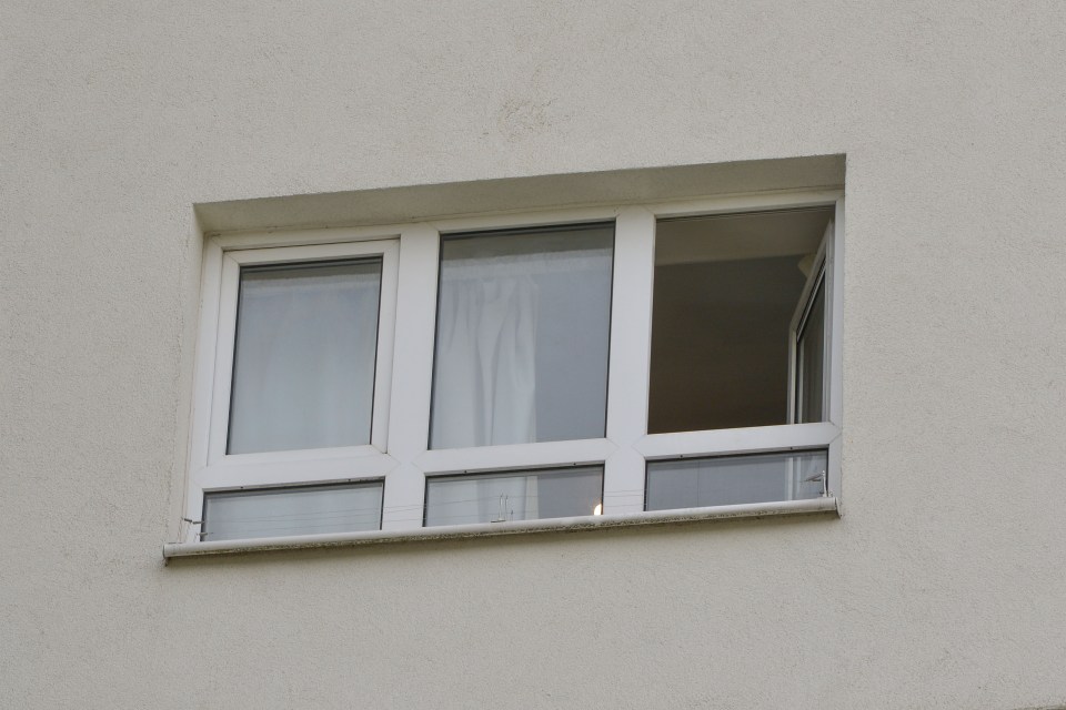  A window was seen open above the area which police have taped off