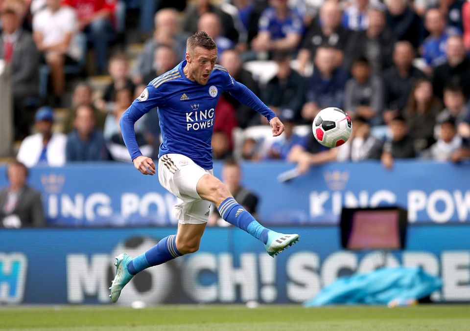  Jamie Vardy opened the scoring after just 12 minutes at the King Power