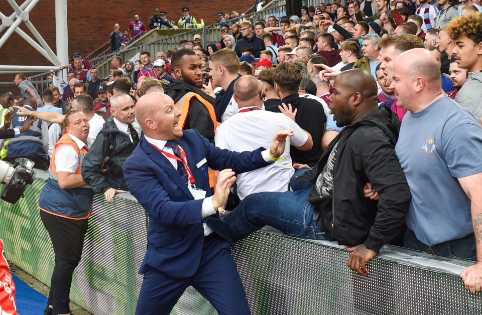  Palace security faced a battle to restrain the angry Villa fans