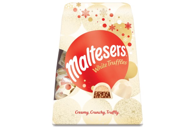 a bag of maltesers white truffles that are creamy crunchy and truffley