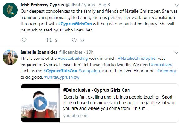  The Irish Embassy in Cyprus also tweeted its condolences