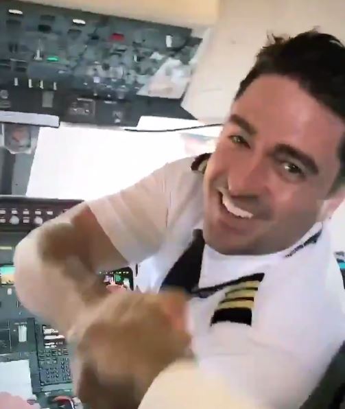  He even managed to meet the pilots - with social media users praising his good looks