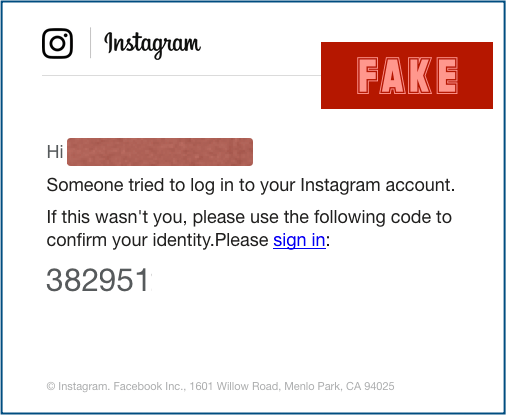  Security researchers shared this (edited) photo of one of the scam messages. Obviously, the red "fake" sign does not appear in the real email...