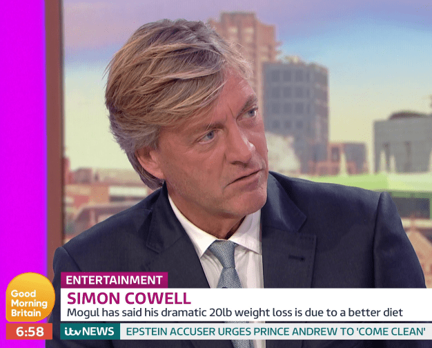  Richard Madeley was accused of body shaming Arg yesterday