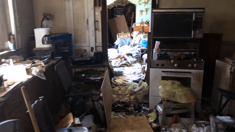  The home was filled with junk and possessions from years of hoarding