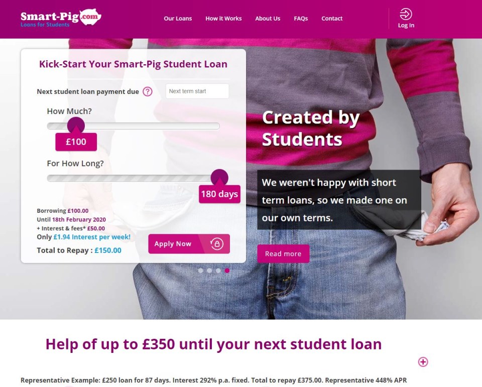 Payday lender Smart-pigs.com caps the amount of interest charged at 50 per cent of the total amount borrowed