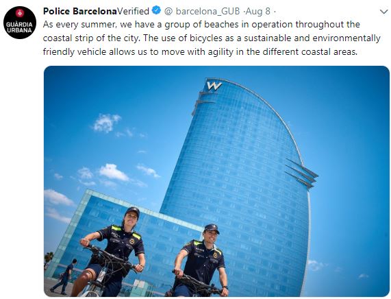  Police have been patrolling beaches in Barcelona during the summer season