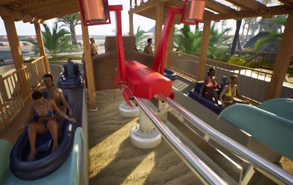  Slide Coaster riders would travel on two-person rafts