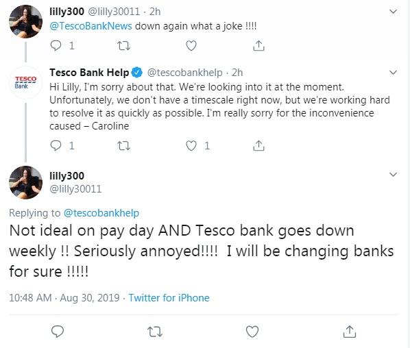  Tesco Bank admitted the problems on social media