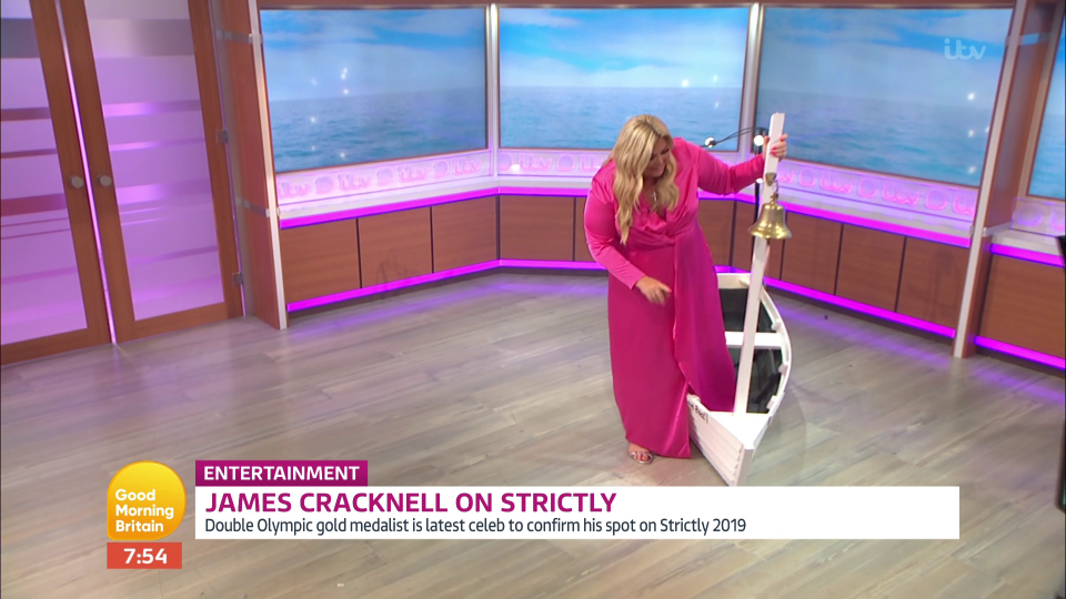  Gemma Collins got stuck in a boat the day before on GMB