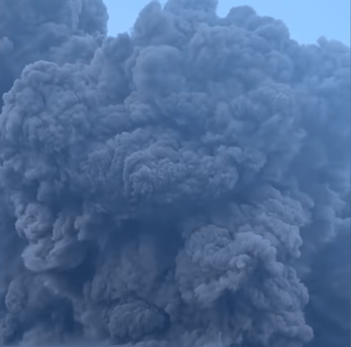  The huge plume of smoke filled the skies above the tiny Mediterranean island