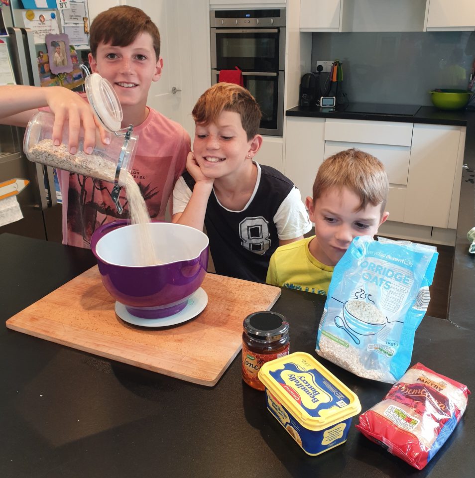  Her boys - Dylan, Josh and Jack - like to get involved in the kitchen to help prep their meals