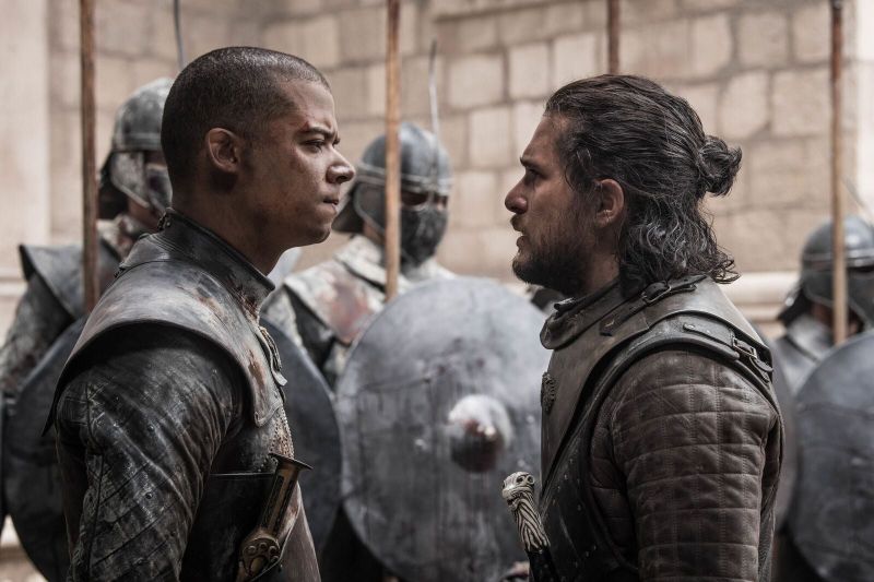 Grey Worm and Jon Snow