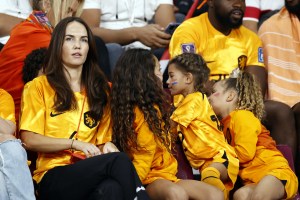  Wag Rike Nooitgedagt supporting her husband from the stands during the FIFA World Cup Qatar 2022