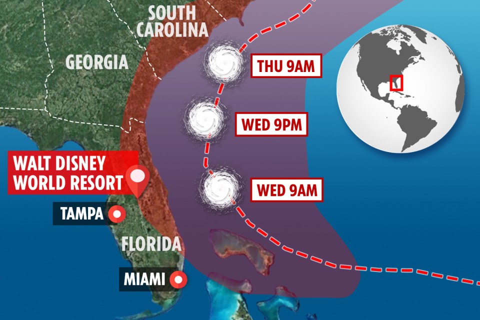  The hurricane is set to batter the US after moving away from the Bahamas