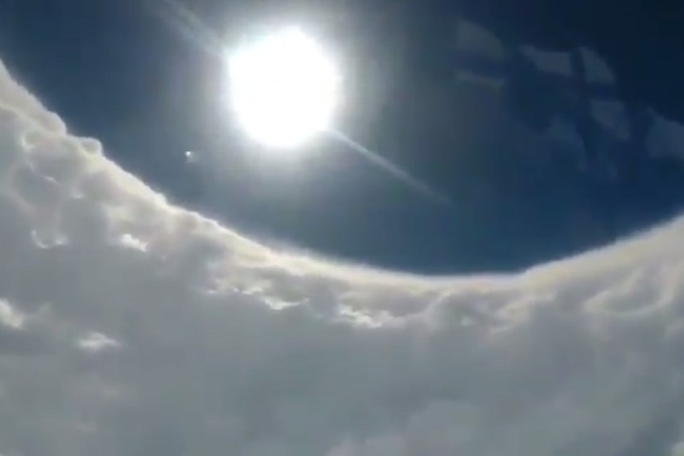  These chillingly calm images were filmed inside the eye of Hurricane Dorian