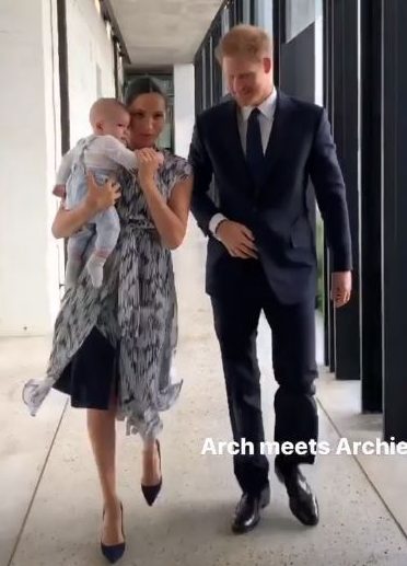  The doting parents took Archie to meet the Archbishop Tutu