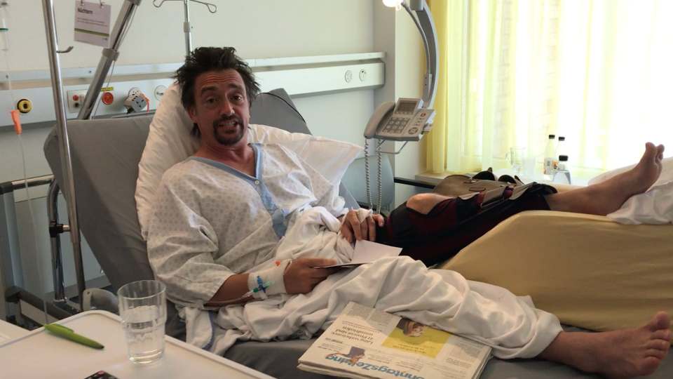  Hammond speaking from his hospital bed in 2017 after another crash