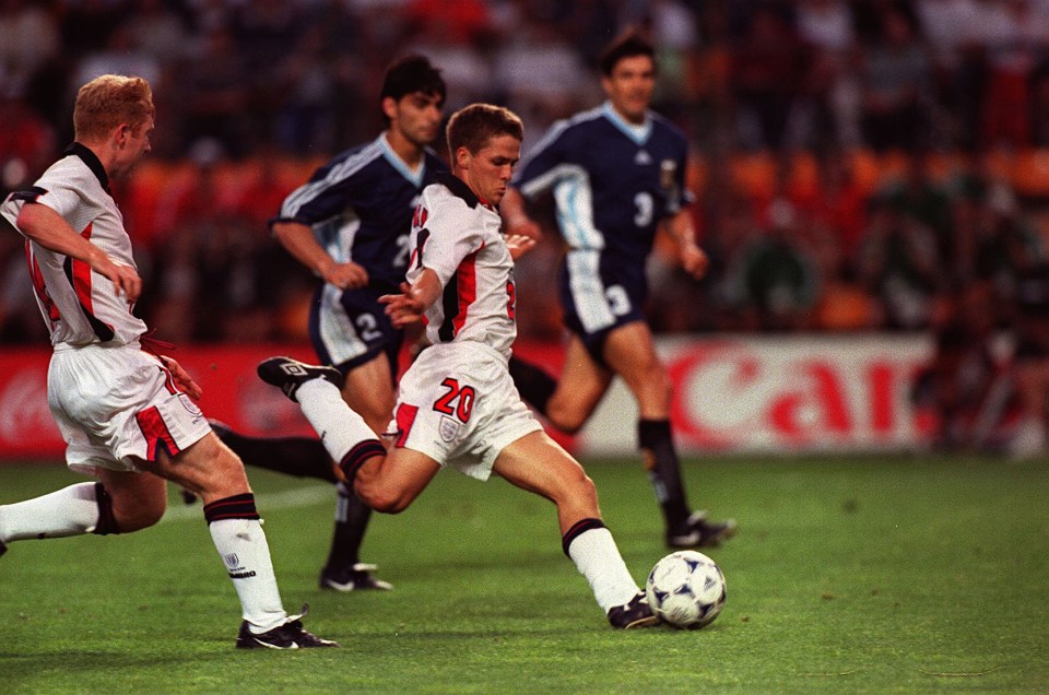 Michael Owen had earlier in the match scored one of England’s most iconic goals