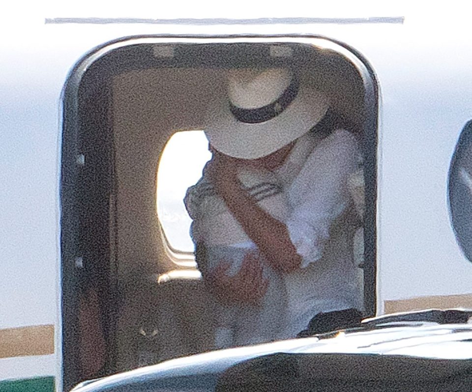 Meghan Markle stepping off a private jet in Nice, France