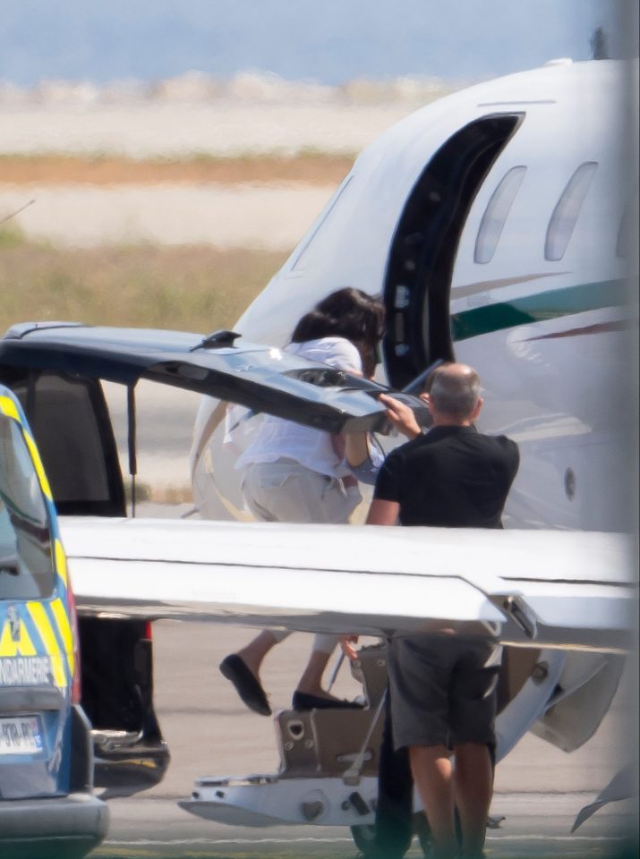  Meghan Markle was seen getting onto a luxury private jet after a family holiday in the south of France