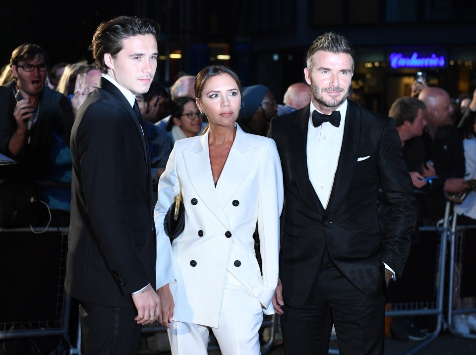 Beckham, with wife Victoria and son Brooklyn at last night’s GQ awards, where he picked up the Editor’s Special Award