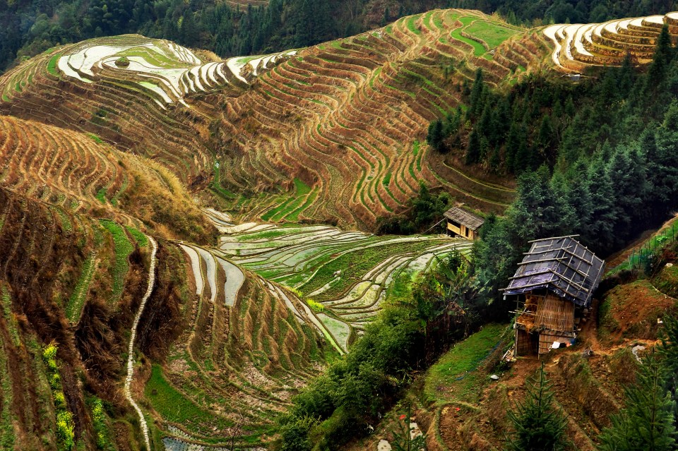  Ridges on mountains used for farming