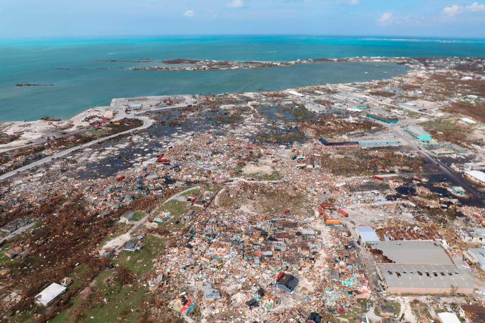  The destruction is seen from the air, in Marsh Harbor, Abaco Island, Bahamas