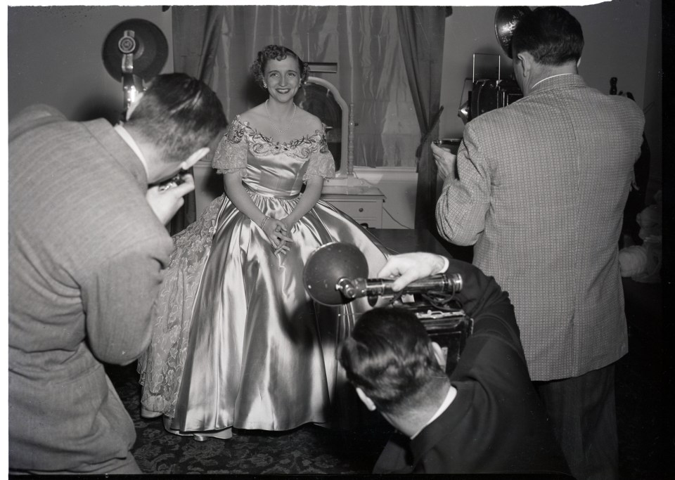 Former president Harry Truman’s daughter Margaret relaxes in the dressing room