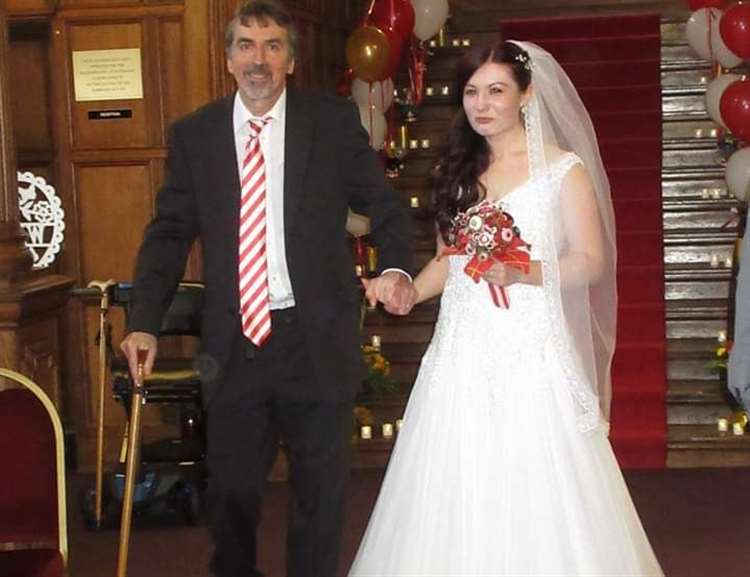  Steve Barnes battled for months to be able to walk his daughter Coral down the aisle