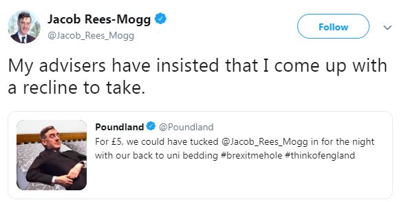  The MP responded to a tweet from budget chain Poundland