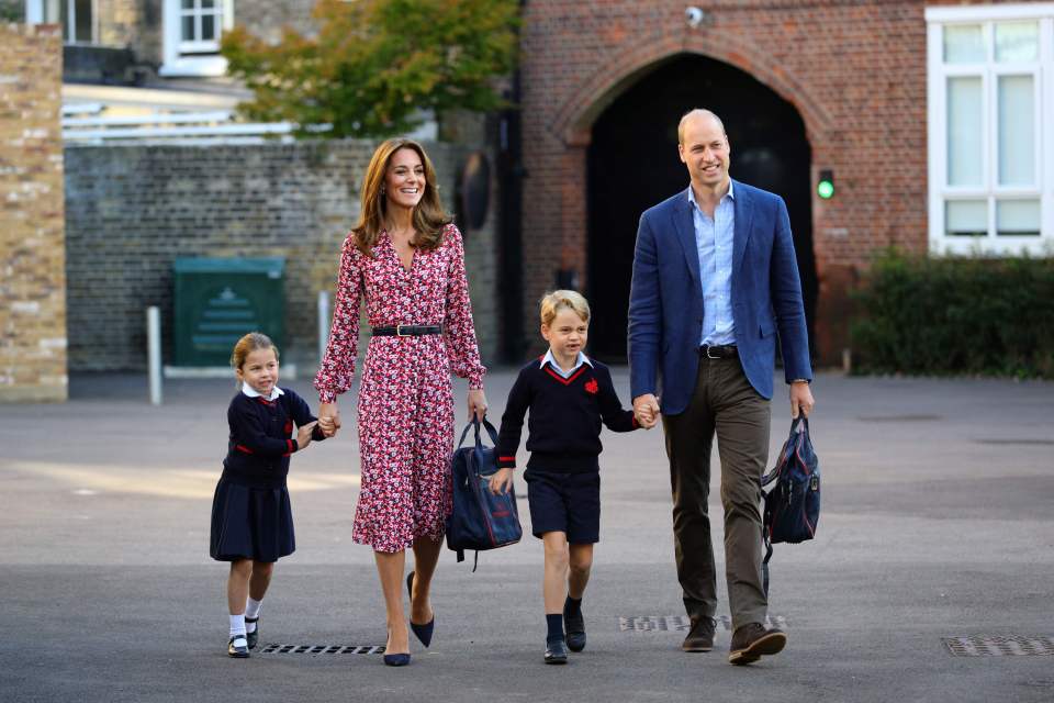  Prince William and the Duchess of Cambridge were photographed as they dropped off Princess Charlotte for her first day of Reception, and Prince George for his first day of Year 2