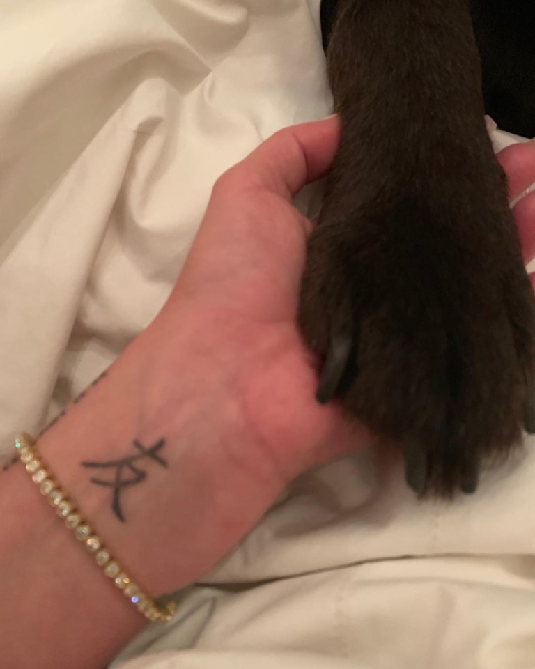  Lisa Armstrong shared a sweet picture of her dog Hurley's paw