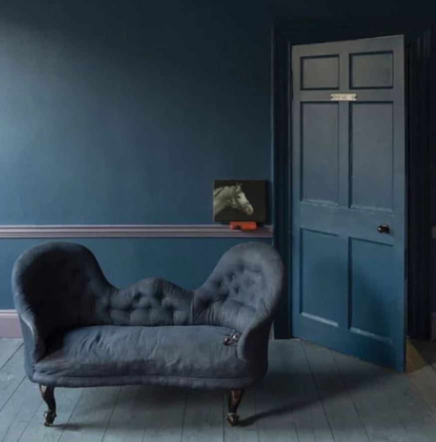  The star has opted for dark blue colour for the walls, which costs £80-a-tin