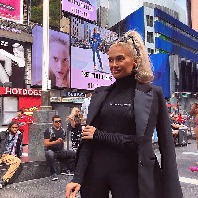 The star was on a high after being on a billboard right in the heart of the famous Times Square