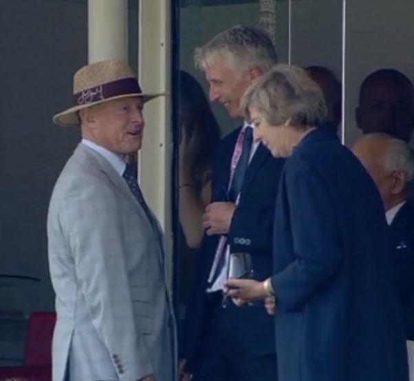  Theresa May with Geoffrey Boycott