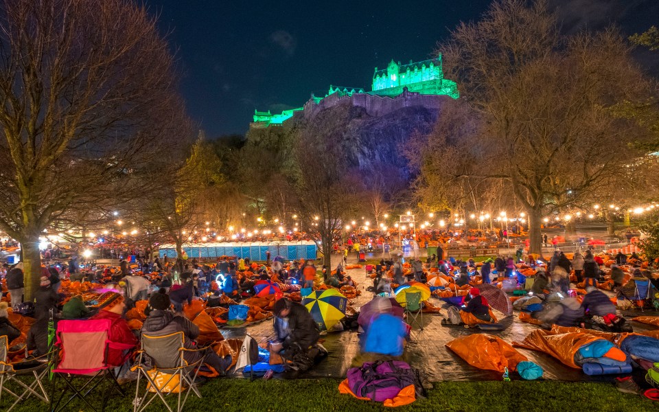  Sleep in the Park was held in Princes Street Gardens in Edinburgh in December 2017