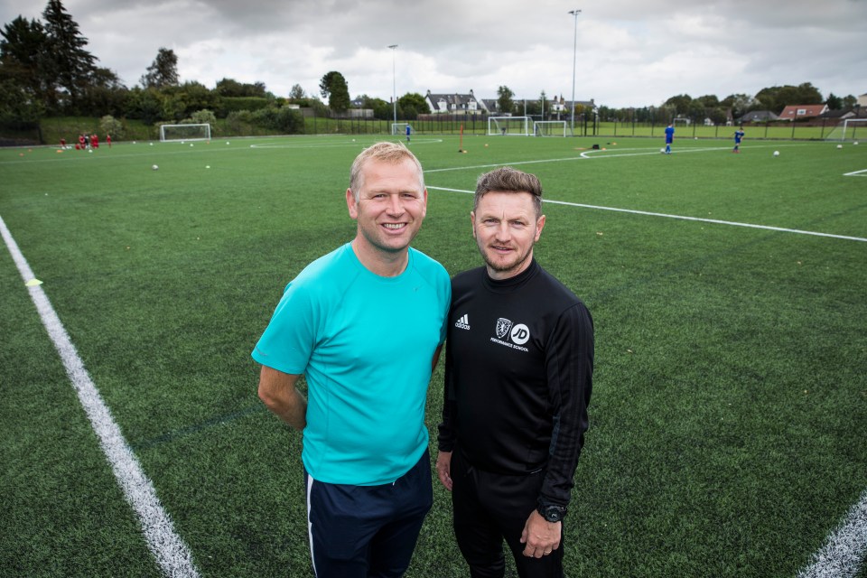  Charlie Adams, left, and Grady were both footballers before they started working at Grange and supporting youngsters like Gilmour