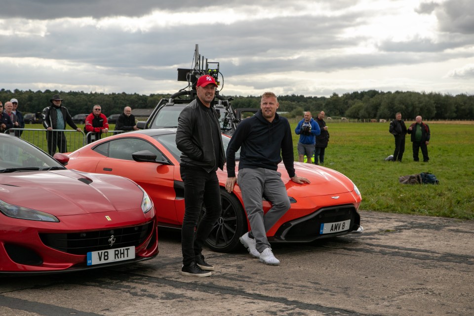  Hosts Paddy and Freddie take a break at York's Elvington Airfield where Top Gear films