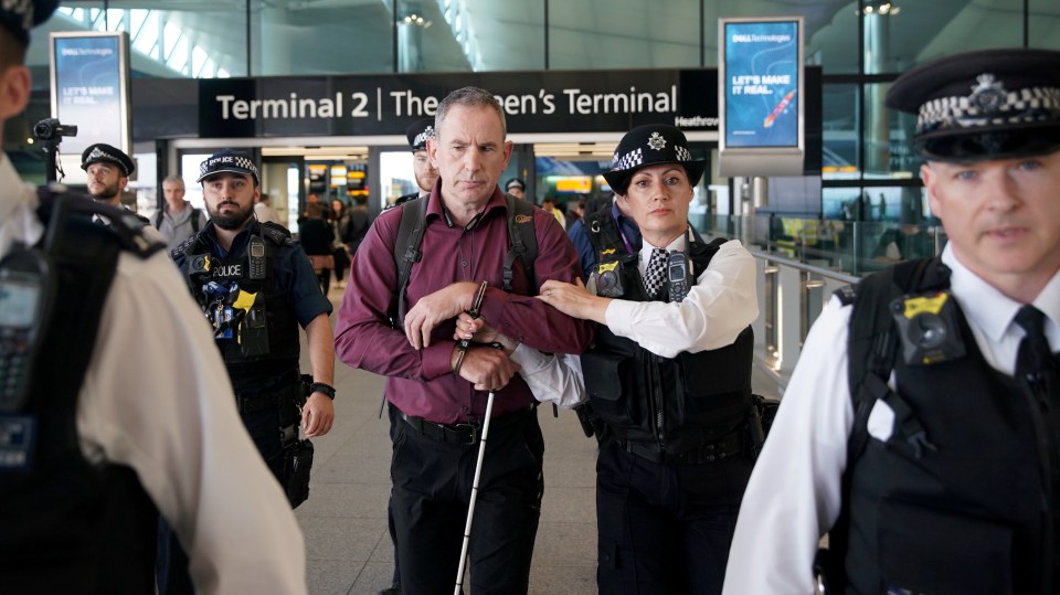  Heathrow drone news: Paralympian James Brown of Heathrow Pause hands himself in to police at Terminal 2 this morning